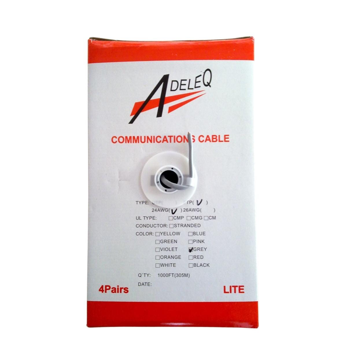 Cablu internet, Adeleq FTP Cat 5, 4 x 2 x 24 AWG01-386/5E, aluminiu cuprat