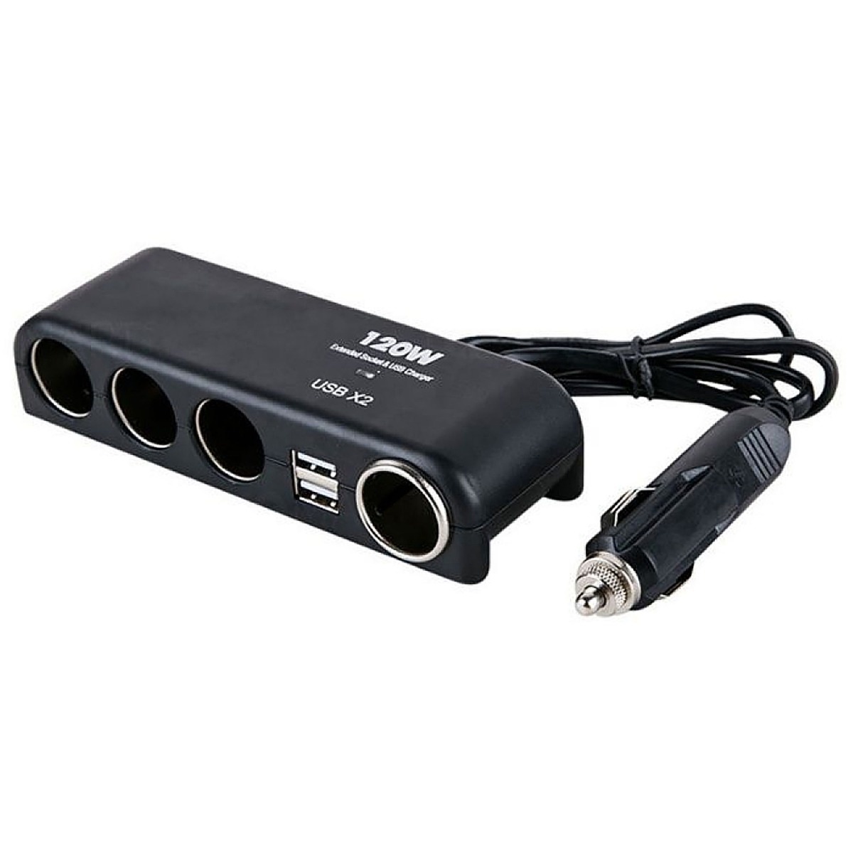 Adaptor priza auto, Ro Group EL1619, 4 porturi bricheta, 12 V / 24 V, 2 porturi USB, 120 W