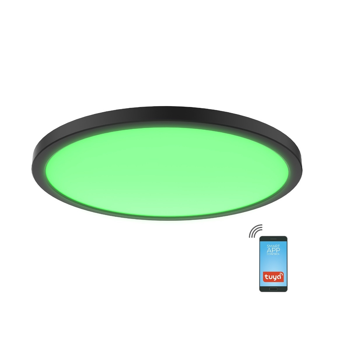 Plafoniera LED RGB inteligenta Nebula KL151083, 24 W, 2500 lm, lumina calda / neutra / rece / RGB, negru + alb, modern - imagine 4