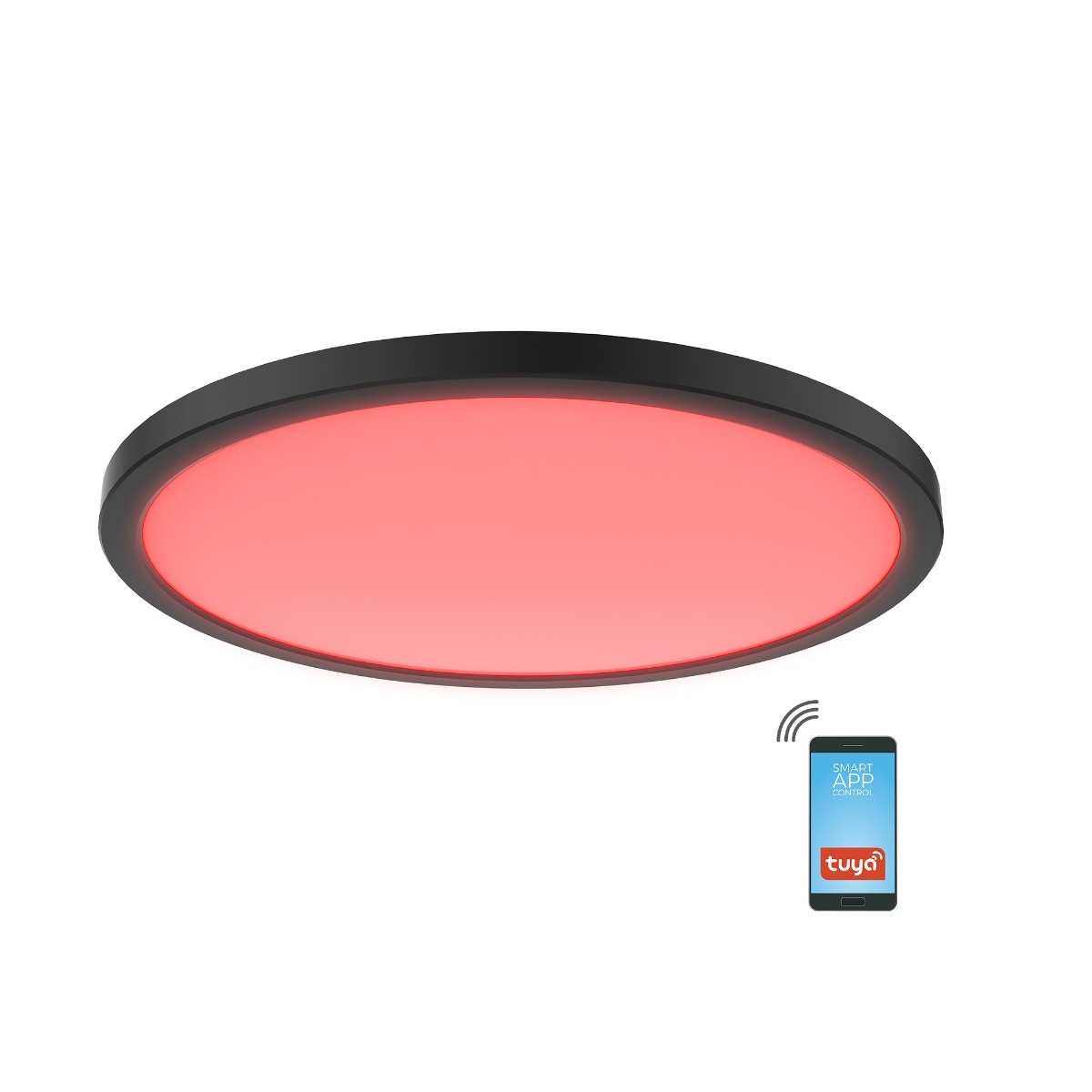 Plafoniera LED RGB inteligenta Nebula KL151083, 24 W, 2500 lm, lumina calda / neutra / rece / RGB, negru + alb, modern - imagine 5