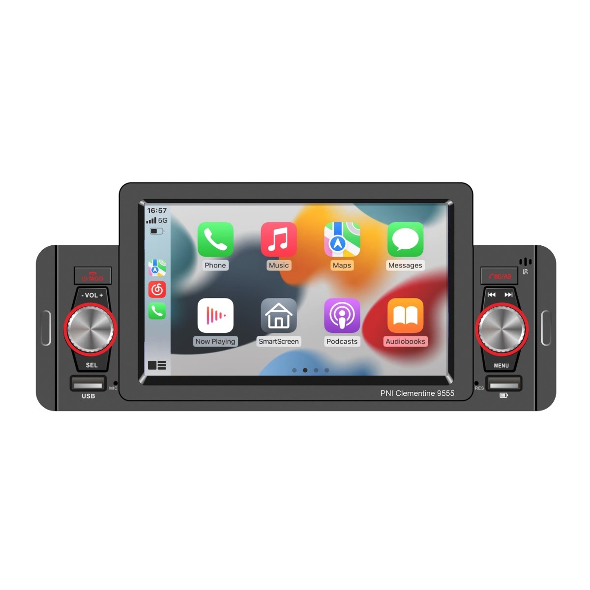 Multimedia player auto PNI Clementine 9555, MP3 / MP4 / MP5, radio auto, 4 x 50 W, 1 DIN, Bluetooth, USB, ecran tactil 5 inch