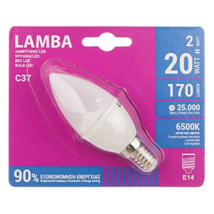 Bec LED E14 2W (C37) - Alb Rece