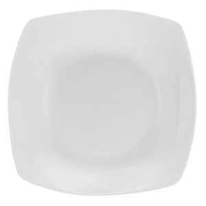 Farfurie Adanca Alba Patrata din Portelan 20x20cm