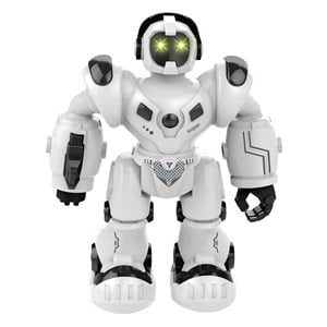 Jucarie Robot Alb Negru cu Miscare Muzica & Lumini 20cm