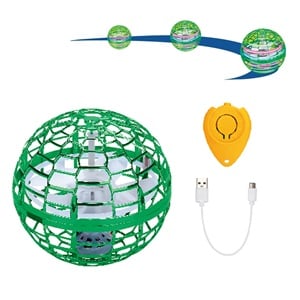 Minge Zburatoare UFO Boomerang Verde cu Telecomanda & IR 9,5cm