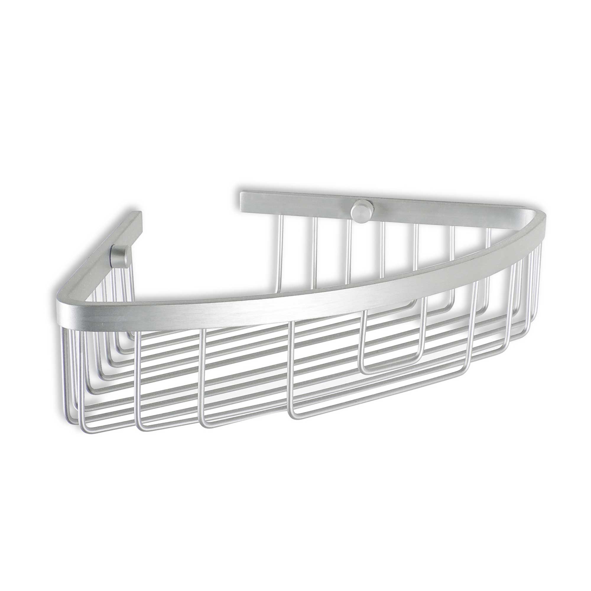 Etajera baie din aluminiu Ice, montaj pe colt, finisaj cromat, un raft, 30 x 22 x 6.5 cm