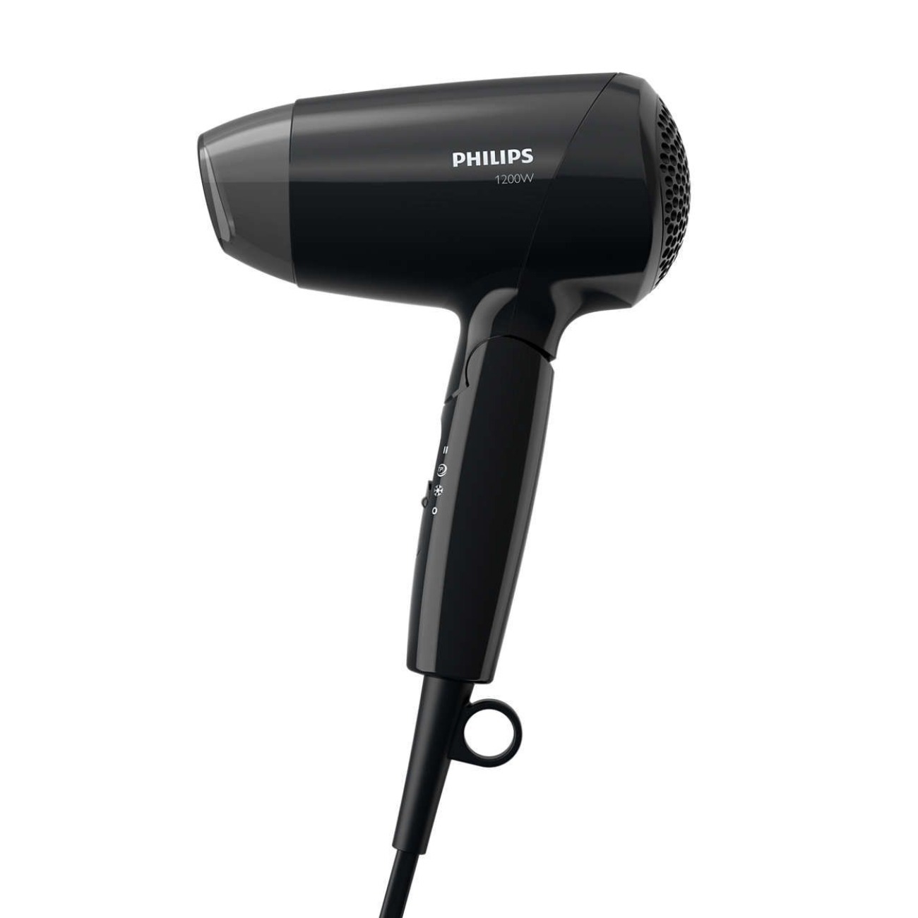 Uscator de par Philips EssentialCare BHC010/10, 1200 W, 3 viteze, 3 setari temperatura, maner pliabil, functie Aer rece, functie ThermoProtect, negru - imagine 2