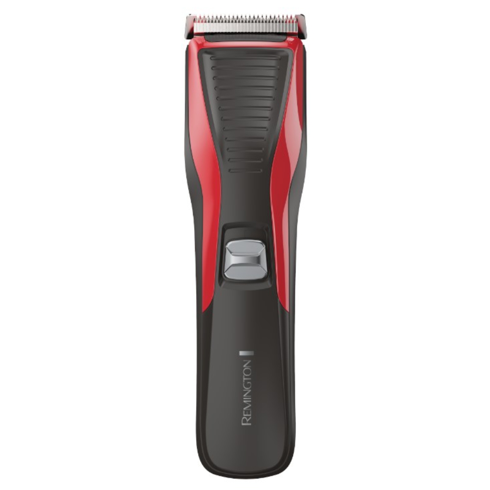 Masina de tuns Remington My Groom HC5100, 1 pieptan detasabil, lame din otel inoxidabil, lame cu auto-ascutire, alimentare retea, 1 - 23 mm, motor Pro Power, negru + rosu