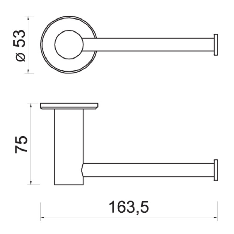 Suport hartie igienica, Ferro Smile ASM33, fara clapeta, cromat, 16.35 x 7.5 x 5.3 cm