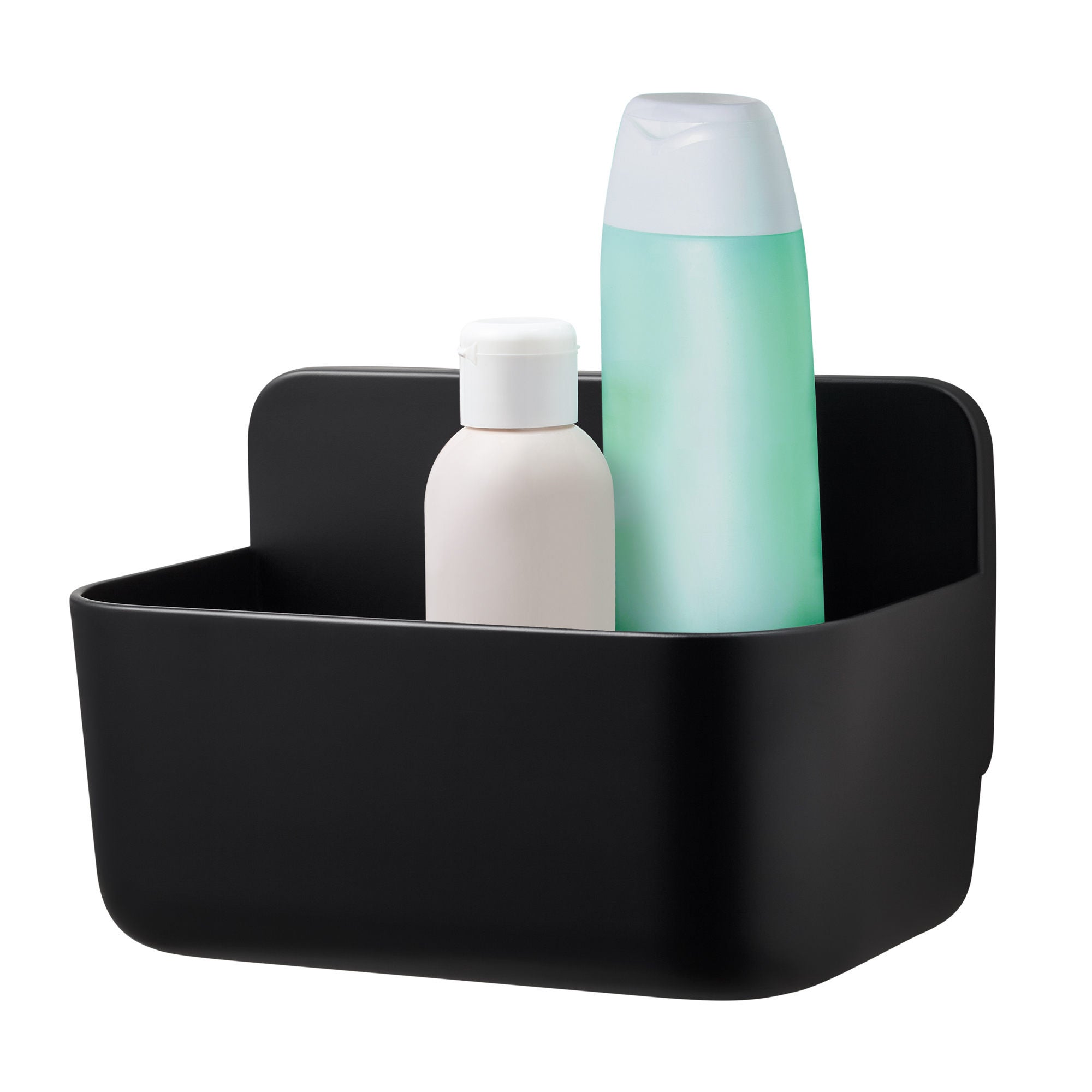 Etajera baie din plastic tesa Lavaa 40515, montaj pe perete, finisaj negru, un raft, 20 x 13 x 11 cm - imagine 2