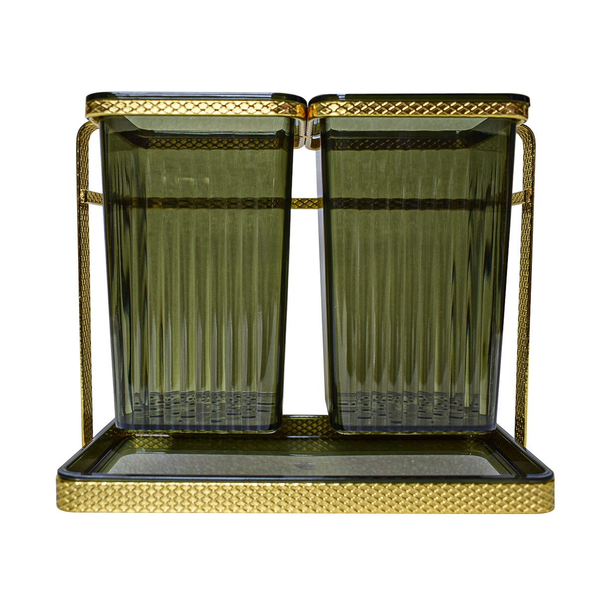 Suport tacamuri D4780, metal, auriu, 10 x 20 x 16 cm