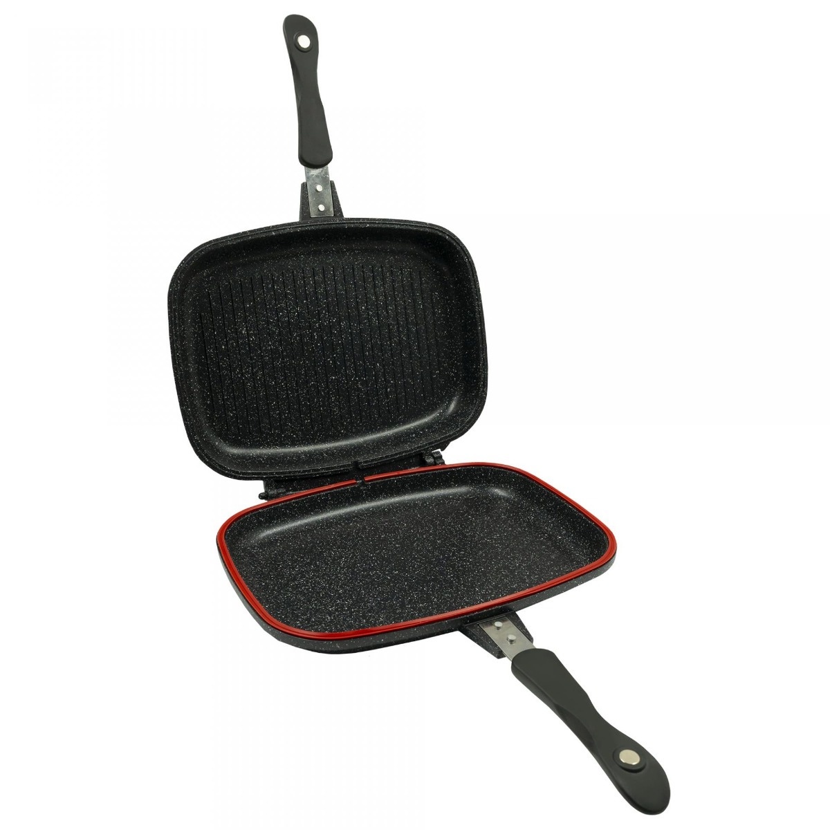 Tigaie grill dublu Samus TOL3232-GC , aluminiu, invelis antiaderent, 32 x 25 cm, negru
