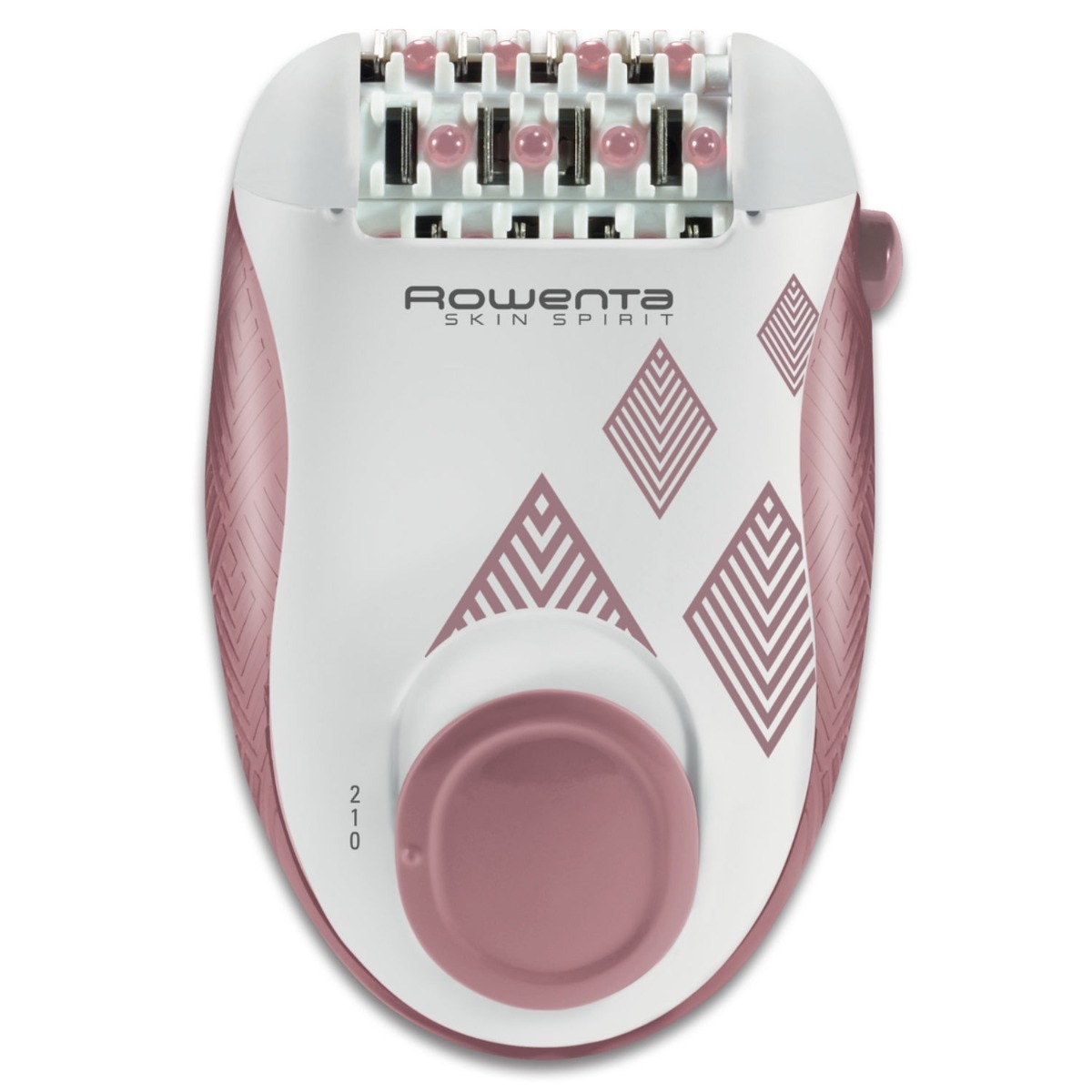 Epilator Rowenta Skin Spirit EP2900F1, 2 trepte de putere, 24 pensete, sistem de ghidare, sistem de masaj cu bile, 4.8 W, roz