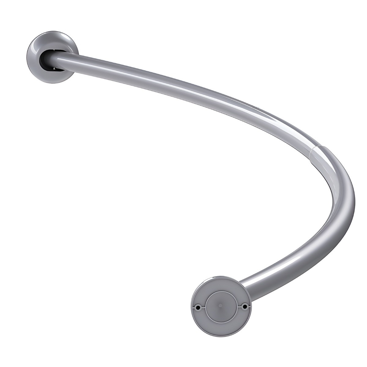 Bara perdea dus, Kadda GCRO25-002SILVERY, extensibila, semicirculara, metal, argintiu, 101 - 162 cm