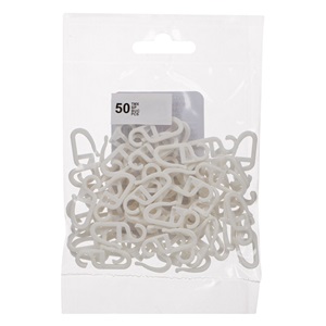 Carlige pentru Perdea de Plastic Albe - 50buc