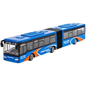 Vehicul Miniatura Autobuz Dublu Albastru - Galben 1:48