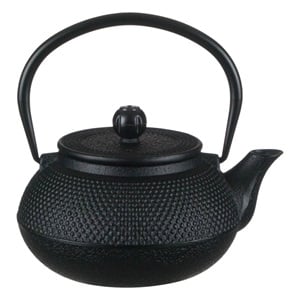 Ceainic Negru din Fonta Model Reliefat Dots 600ml
