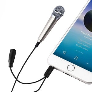Microfon Mini pentru Karaoke Argintiu 1.8x5.5cm