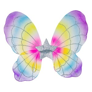 Aripi de Fluture Rainbow Glitter Argintiu Stea pentru Deghizare 40x32cm