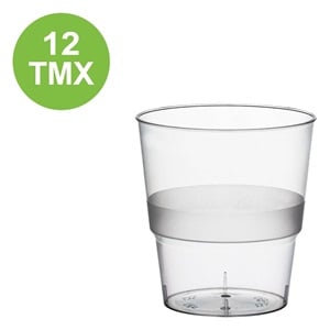 Set Pahare Reutilizabile Rotunde din Plastic Transparent Mat 240ml - 12buc