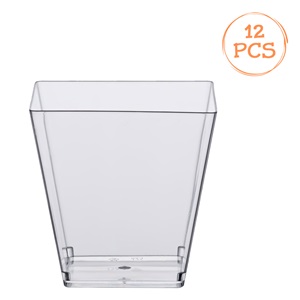 Set Boluri Reutilizabile Patrate din Plastic Transparent 240ml - 12buc