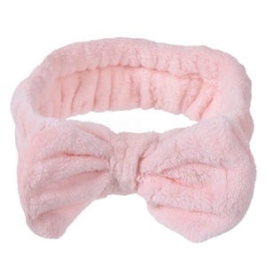Bentita de Par Furry Pink Nude cu Funda pentru Machiaj