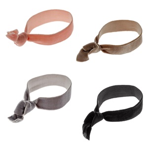 Elastice Par Dama Plate Velvet cu Nod - 4buc
