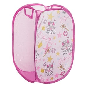 Cos Textil Pliabil Fucsia Printese pentru Jucarii 36x58cm