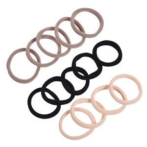 Elastice de Par Negre Somon Nude Frotte pentru Femei - 14buc