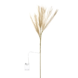 Crenguta Decorativa Pampas cu 9 Ramuri Mici Ecru cu 27 de Becuri LED 90cm