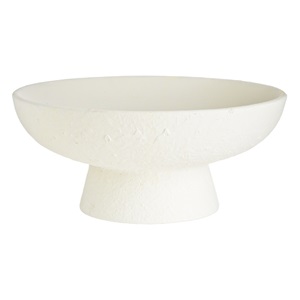 Bol Decorativ Ecru cu Picior din Dolomita Ø26x11.5cm