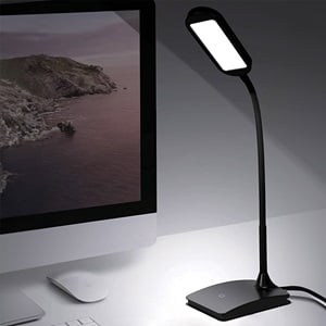 Lampa de Birou Neagra cu LED Functie Tactila & USB