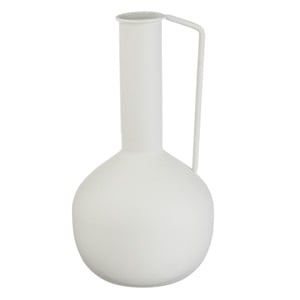 Vaza Metalica Ecru Mata cu Un Maner Ø14x26.5cm