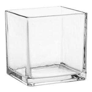 Vaza Decorativa Transparenta Patrata 8x8x8cm