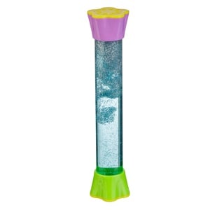 Clepsidra din Plastic Cilindrica cu Glitter Argintiu Ø4.5x21cm