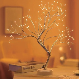 Copac Decorativ cu Becuri LED & USB 2 Functii de Lumina 50cm