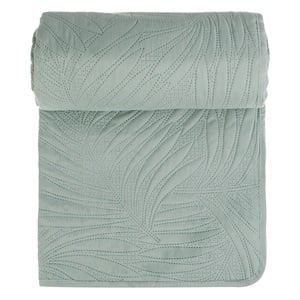 Cuvertura cu Doua Fete Verde Menta Model Frunze 160x230cm