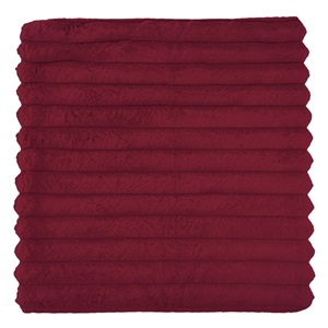 Fata de Perna Decorativa de Iarna Flannel Raiat Bordo 45x45cm