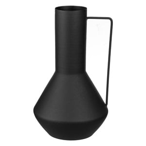 Vaza Metalica Neagra Mat cu Maner Ø17x29cm