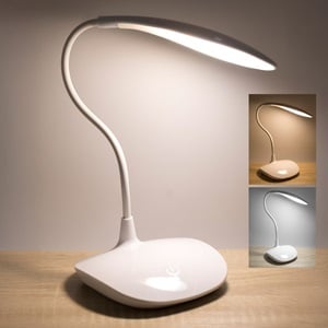 Lampa de Birou Alba cu LED Functie Tactila & USB