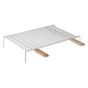 Gratar BBQ Dreptunghiular cu Picioruse & Maner din Lemn 50x35x10cm