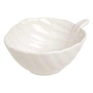 Bol Alb din Portelan in Forma de Frunza pentru Alune - Sos 120ml