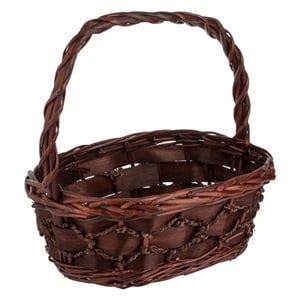 Cos din Bambus Impletit cu Maner 38x31x14cm