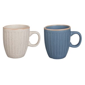 Set Cesti Ceramice Bej Bleu cu Model Stropi 170ml - 2buc