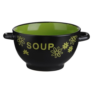 Bol Ceramic Negru Verde "Soup" pentru Supa 700ml