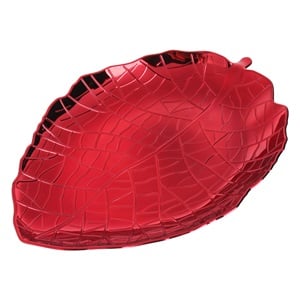 Platou Decorativ Rosu in Forma de Frunza 39x28x4cm - imagine 3