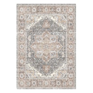Covor Chenille cu Model Maro & Gri 150x100cm