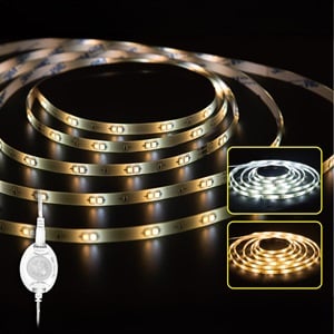 Banda Strip Light Autocolanta cu LED Alb Cald & Rece Senzor de Miscare 6V 3m