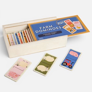 Joc Domino din Lemn cu Animalute 15.5x9x4cm