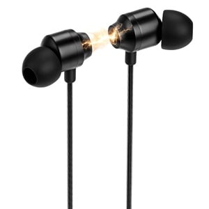 Casti Audio Metalice Magnetice Negre cu Microfon i-JMB